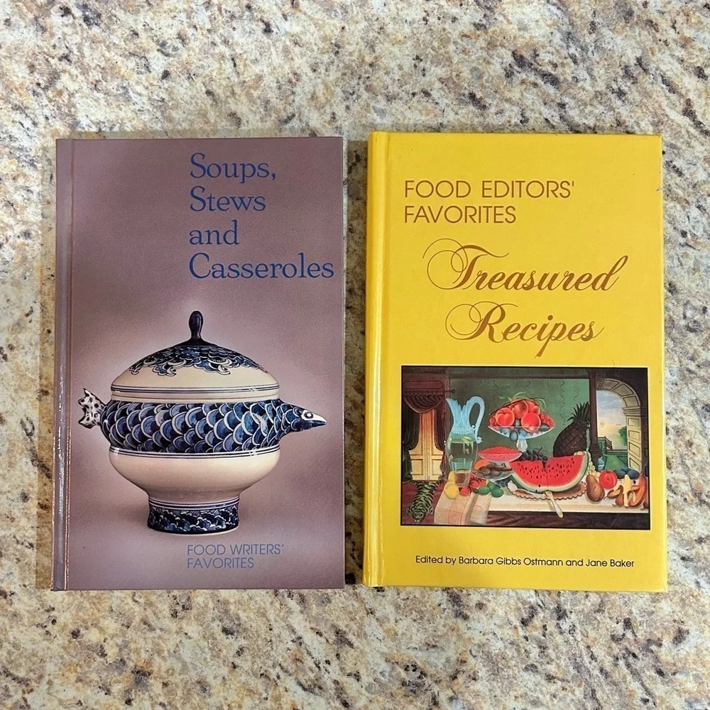 Two Vintage 1983 1990 MADD Cookbooks Treasured Recipes, Soups Stews Casseroles